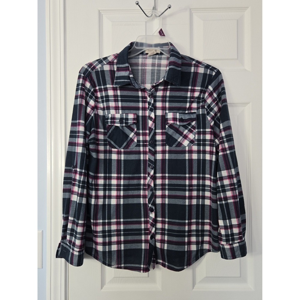 Passport Womans Fannel Long Sleeve Shirt Plaid Size 1X
